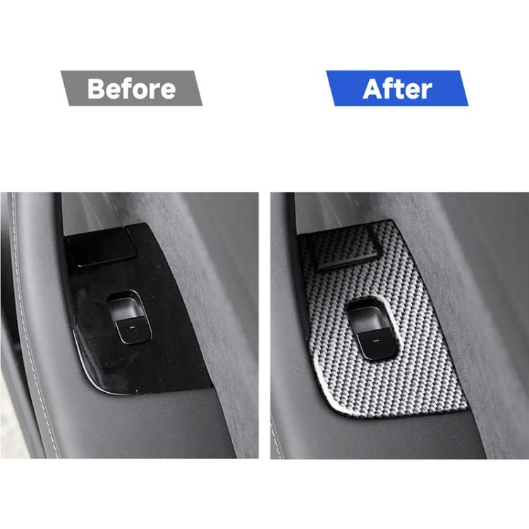 For Tesla Model 3 2017-2022 / Y 2020-2024 6pcs/Set Carbon Fiber Car Window Lift Panel Decorative Sticker, Car Window Lift Panel, Left Drive, Car Window Lift Panel, Right Drive