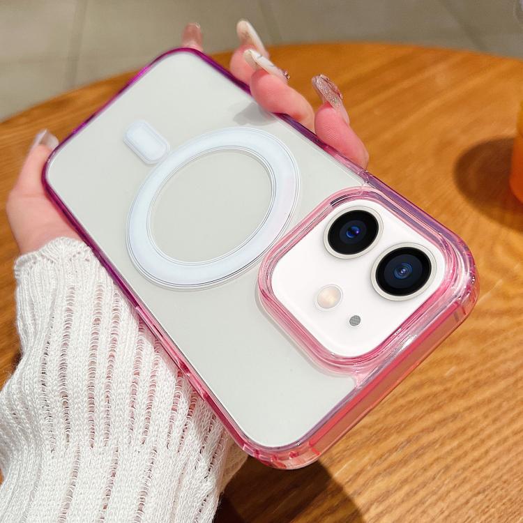 غطاء هاتف شفاف بتدرج لون متباين مع MagSafe، لهواتف iPhone 11، iPhone 11 Pro