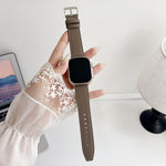 xDfind Schwarzes Haifisch-Armband aus feinem Leder, passend für Apple Watch 42 / 44 / 45 / 46 / 49 mm, Apple Watch 38 / 40 / 41 / S10 42 mm