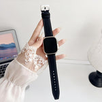 xDfind Schwarzes Haifisch-Armband aus feinem Leder, passend für Apple Watch 42 / 44 / 45 / 46 / 49 mm, Apple Watch 38 / 40 / 41 / S10 42 mm