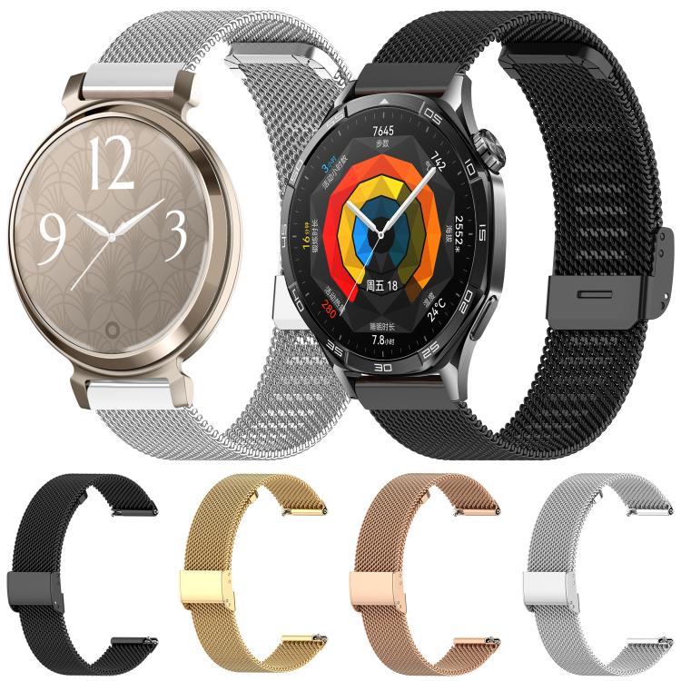 xDfind Buckle Metal Mesh Watch Band, 12mm, 18mm, For Garmin Lily 2 14mm, 20mm, 22mm