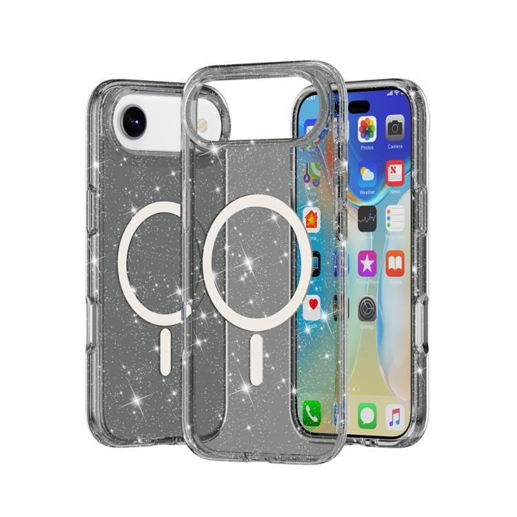 Terminator Style Glitter Powder MagSafe Magnetic Phone Case, For iPhone 17 Pro Max, For iPhone 17 Pro, For iPhone 17, For iPhone Air