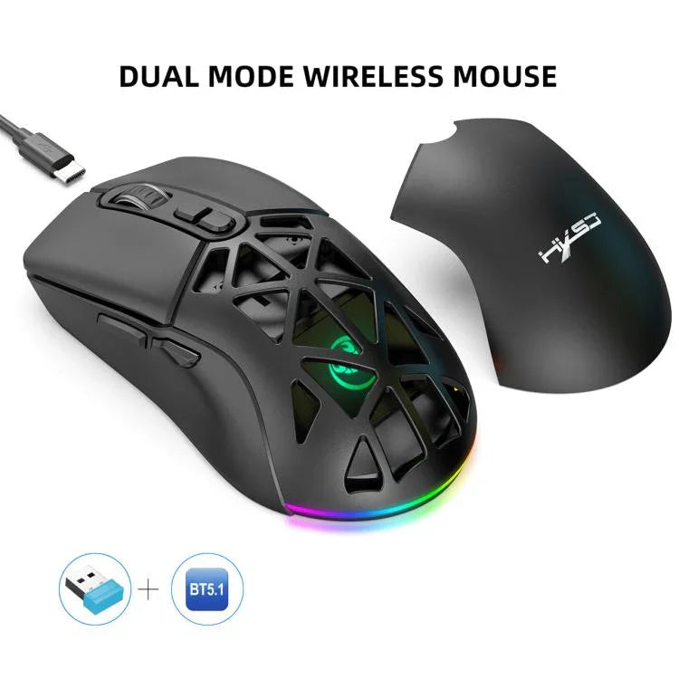 HXSJ T26 Dual Modes 2.4G BT5.1 Rechargeable Wireless Mouse, T26