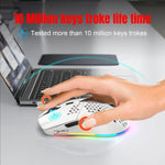 HXSJ T66 3 Modes Wired 2.4G BT5.3 Wireless RGB Rechargeable Mouse, T66