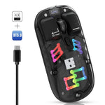 HXSJ T200 Dual Modes 2.4G BT5.0 Transparent RGB Wireless Mouse, T200