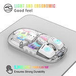 HXSJ T200 Dual Modes 2.4G BT5.0 Transparent RGB Wireless Mouse, T200