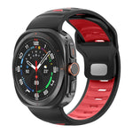 Striped Two Color Silicone Watch Band, For Samsung Galaxy Watch Ultra 47mm / Ultra 2025