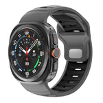 Striped Two Color Silicone Watch Band, For Samsung Galaxy Watch Ultra 47mm / Ultra 2025