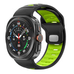 Striped Two Color Silicone Watch Band, For Samsung Galaxy Watch Ultra 47mm / Ultra 2025