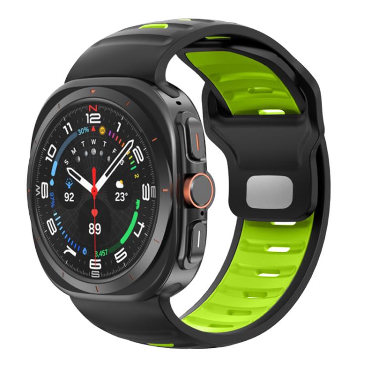 Striped Two Color Silicone Watch Band, For Samsung Galaxy Watch Ultra 47mm / Ultra 2025