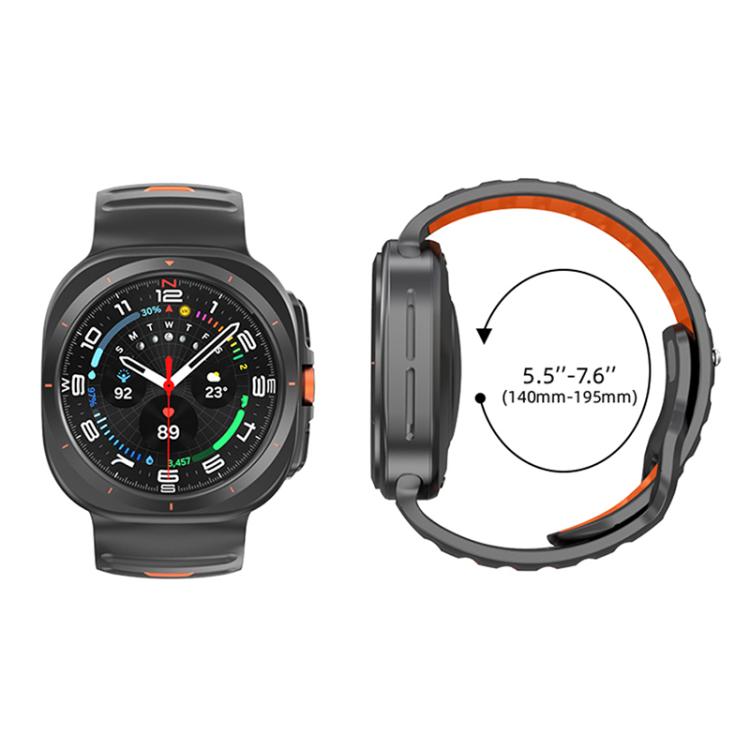 Striped Two Color Silicone Watch Band, For Samsung Galaxy Watch Ultra 47mm / Ultra 2025