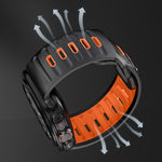 Striped Two Color Silicone Watch Band, For Samsung Galaxy Watch Ultra 47mm / Ultra 2025