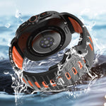 Striped Two Color Silicone Watch Band, For Samsung Galaxy Watch Ultra 47mm / Ultra 2025