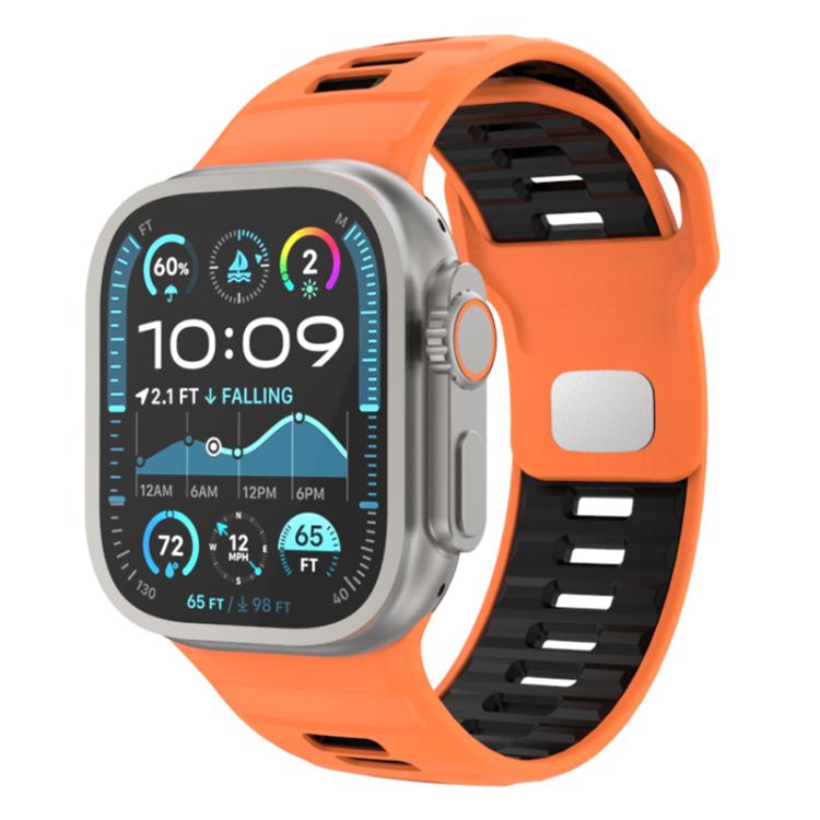 Checkered Reverse Buckle Silicone Watch Band, For Apple Watch 46mm / 49mm / 45mm / 44mm