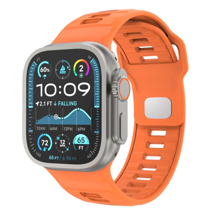 Checkered Reverse Buckle Silicone Watch Band, For Apple Watch 46mm / 49mm / 45mm / 44mm