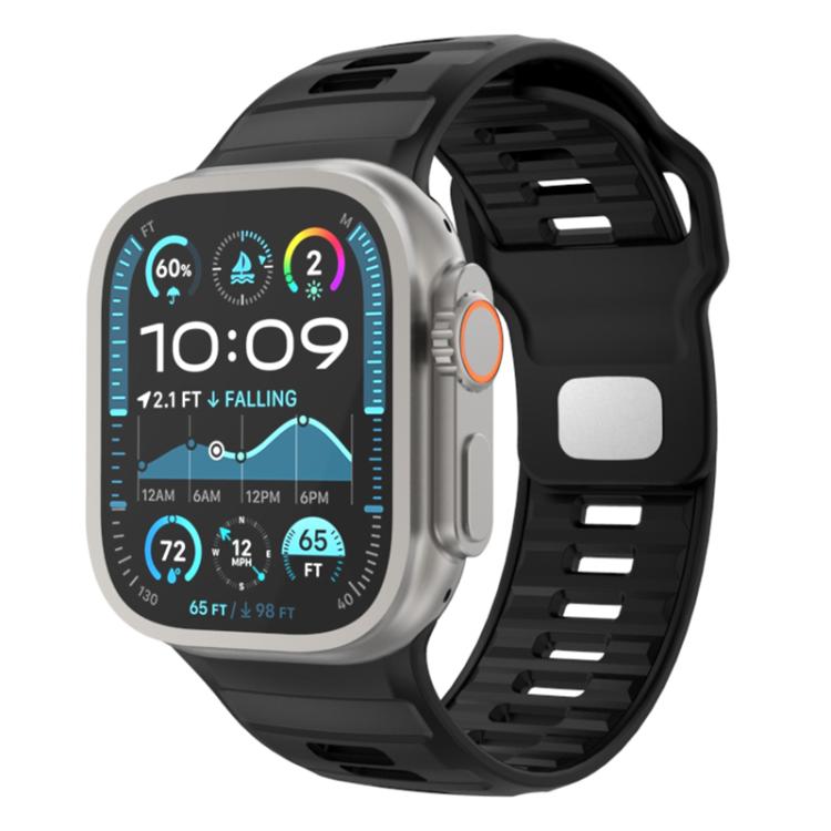 Checkered Reverse Buckle Silicone Watch Band, For Apple Watch 46mm / 49mm / 45mm / 44mm