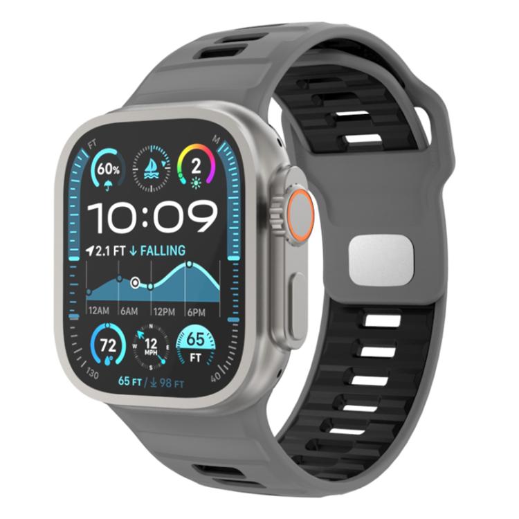 Checkered Reverse Buckle Silicone Watch Band, For Apple Watch 46mm / 49mm / 45mm / 44mm