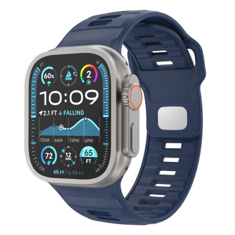 Checkered Reverse Buckle Silicone Watch Band, For Apple Watch 46mm / 49mm / 45mm / 44mm