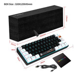 HXSJ V700WB Wired RGB Backlit Membrane Keyboard 61 Key Caps, Cable Length: 1.7m, V700WB