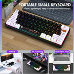 HXSJ V700WB Wired RGB Backlit Membrane Keyboard 61 Key Caps, Cable Length: 1.7m, V700WB