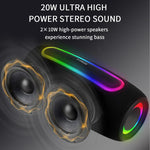 PRO9 20W Outdoor IPX6 Portable RGB Wireless Speakers Stereo Soundbar Subwoofer