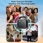 MS6K Portable RGB Dazzling Bluetooth Speaker Outdoor Karaoke Subwoofer, No Mic, Dual Mic