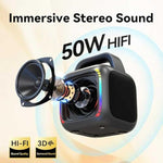 MS6K Portable RGB Dazzling Bluetooth Speaker Outdoor Karaoke Subwoofer, No Mic, Dual Mic