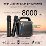 MS6K Portable RGB Dazzling Bluetooth Speaker Outdoor Karaoke Subwoofer, No Mic, Dual Mic
