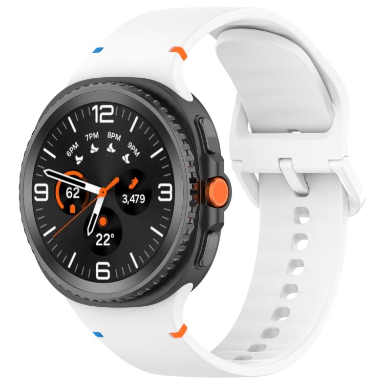 For Samsung Galaxy Watch8 Classic 46mm / Watch8 44mm / 40mm xDfind Stitched Solid Color Silicone Watch Band, 20mm, 22mm