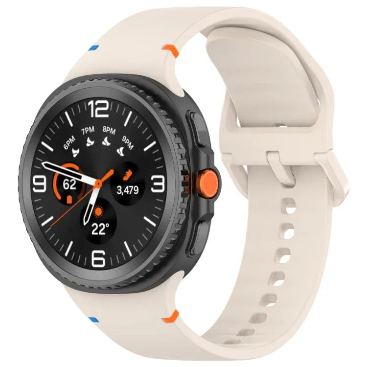 For Samsung Galaxy Watch8 Classic 46mm / Watch8 44mm / 40mm xDfind Stitched Solid Color Silicone Watch Band, 20mm, 22mm