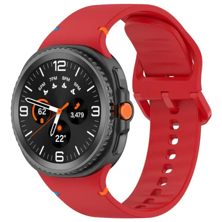 For Samsung Galaxy Watch8 Classic 46mm / Watch8 44mm / 40mm xDfind Stitched Solid Color Silicone Watch Band, 20mm, 22mm