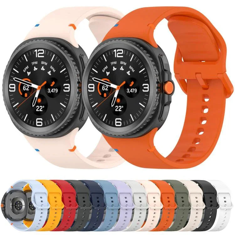 For Samsung Galaxy Watch8 Classic 46mm / Watch8 44mm / 40mm xDfind Stitched Solid Color Silicone Watch Band, 20mm, 22mm