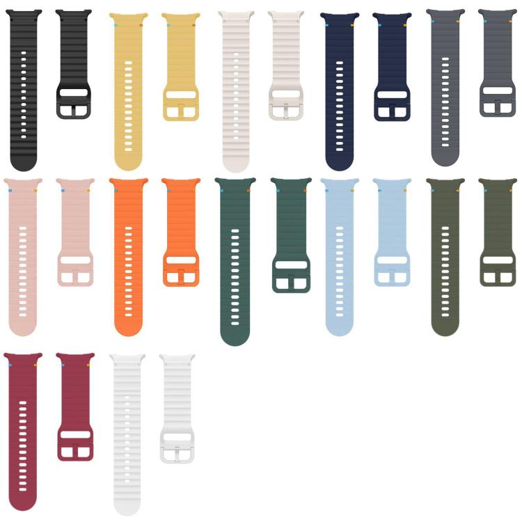 For Samsung Galaxy Watch8 Classic 46mm / Watch8 44mm / 40mm xDfind Wavy Grain Stitched Silicone Watch Band, L