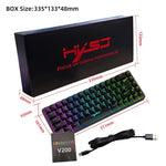 HXSJ V200 Russian Version Wired RGB Backlit Mechanical Keyboard 68 Key Caps, Cable Length: 1.7m, V200 Russian Version Black, V200 Russian Version White