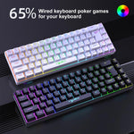 HXSJ V200 Russian Version Wired RGB Backlit Mechanical Keyboard 68 Key Caps, Cable Length: 1.7m, V200 Russian Version Black, V200 Russian Version White