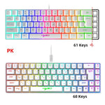 HXSJ V200 Russian Version Wired RGB Backlit Mechanical Keyboard 68 Key Caps, Cable Length: 1.7m, V200 Russian Version Black, V200 Russian Version White