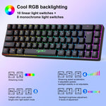 HXSJ V200 Russian Version Wired RGB Backlit Mechanical Keyboard 68 Key Caps, Cable Length: 1.7m, V200 Russian Version Black, V200 Russian Version White