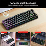 HXSJ V200 Russian Version Wired RGB Backlit Mechanical Keyboard 68 Key Caps, Cable Length: 1.7m, V200 Russian Version Black, V200 Russian Version White