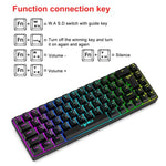 HXSJ V200 Russian Version Wired RGB Backlit Mechanical Keyboard 68 Key Caps, Cable Length: 1.7m, V200 Russian Version Black, V200 Russian Version White