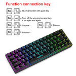 HXSJ V200 Russian Version Wired RGB Backlit Mechanical Keyboard 68 Key Caps, Cable Length: 1.7m, V200 Russian Version White