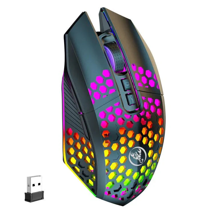 HXSJ T500 Hole Mouse 2.4G Backlight Rechargeable Wireless Mouse
