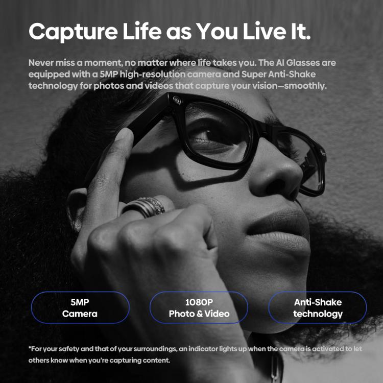 Zeblaze Eyewear AI Shooting Glasses Open-ear Audio AI Assistance