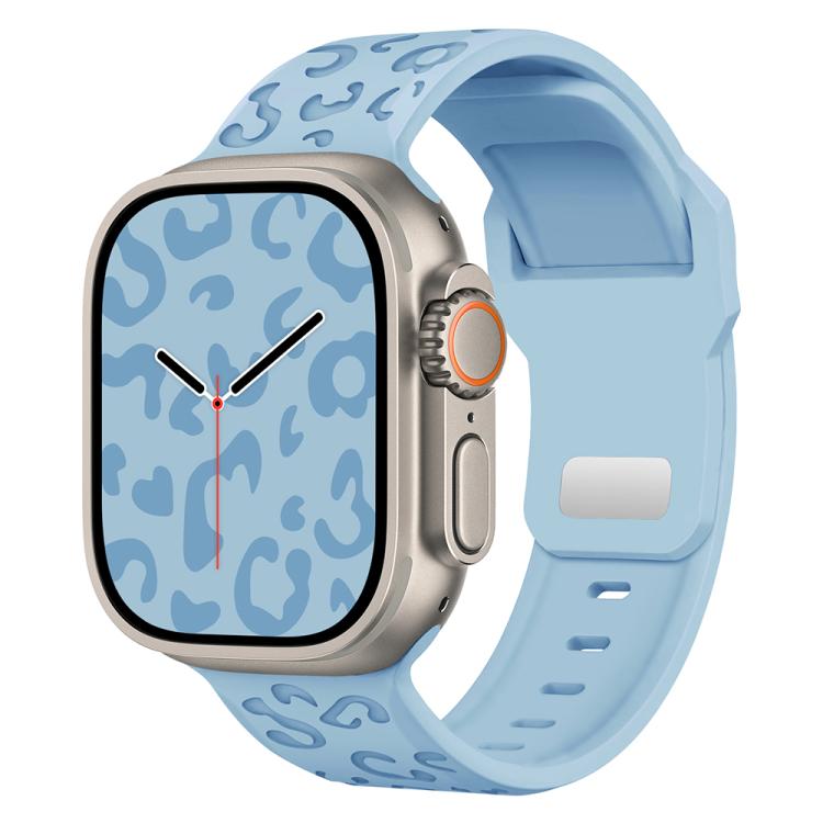 Buckle Concave Leopard Silicone Watch Band, For Apple Watch 46mm / 49mm / 45mm / 44mm, For Apple Watch 42mm / 41mm / 40mm / 38mm