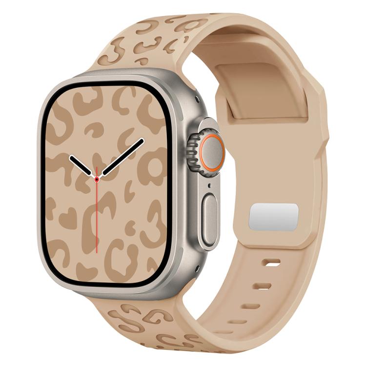 Buckle Concave Leopard Silicone Watch Band, For Apple Watch 46mm / 49mm / 45mm / 44mm, For Apple Watch 42mm / 41mm / 40mm / 38mm