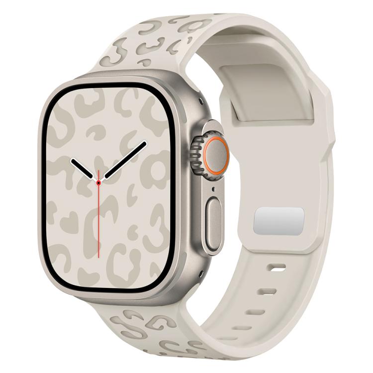 Buckle Concave Leopard Silicone Watch Band, For Apple Watch 46mm / 49mm / 45mm / 44mm, For Apple Watch 42mm / 41mm / 40mm / 38mm