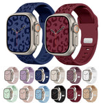 Buckle Concave Leopard Silicone Watch Band, For Apple Watch 46mm / 49mm / 45mm / 44mm, For Apple Watch 42mm / 41mm / 40mm / 38mm