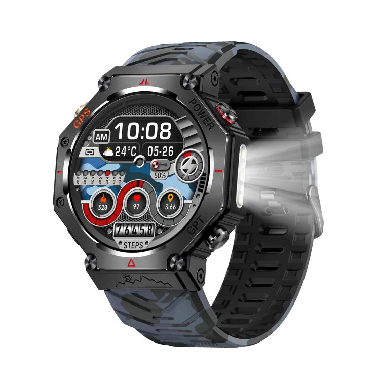 KC91 1.39 inch IPS Screen 3ATM Outdoor GPS Smart Watch with Flashlight