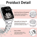 xDfind Diamond Jewelry Stainless Steel Watch Band, For Apple Watch 42 / 44 / 45 / 46 / 49mm, For Apple Watch 38 / 40 / 41 / S10 42mm