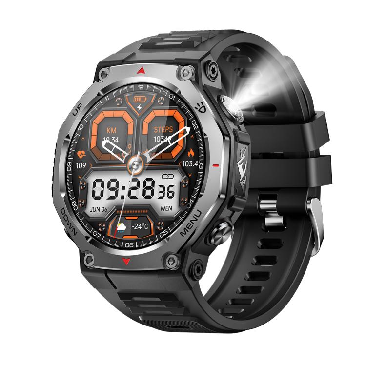 KT85 1.43 inch Screen 5ATM Outdoor Sports Smart Watch with Strong Flashlight
