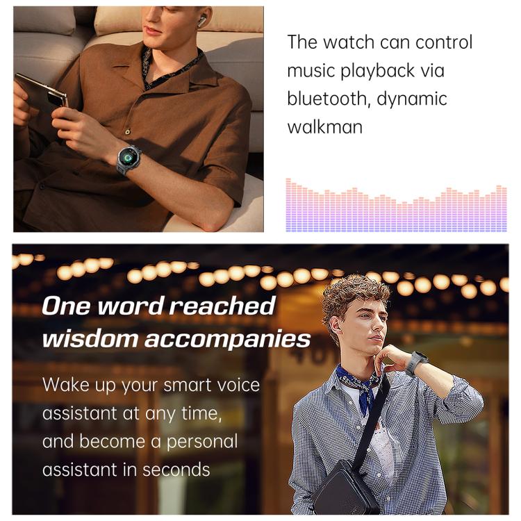 KT85 1.43 inch Screen 5ATM Outdoor Sports Smart Watch with Strong Flashlight